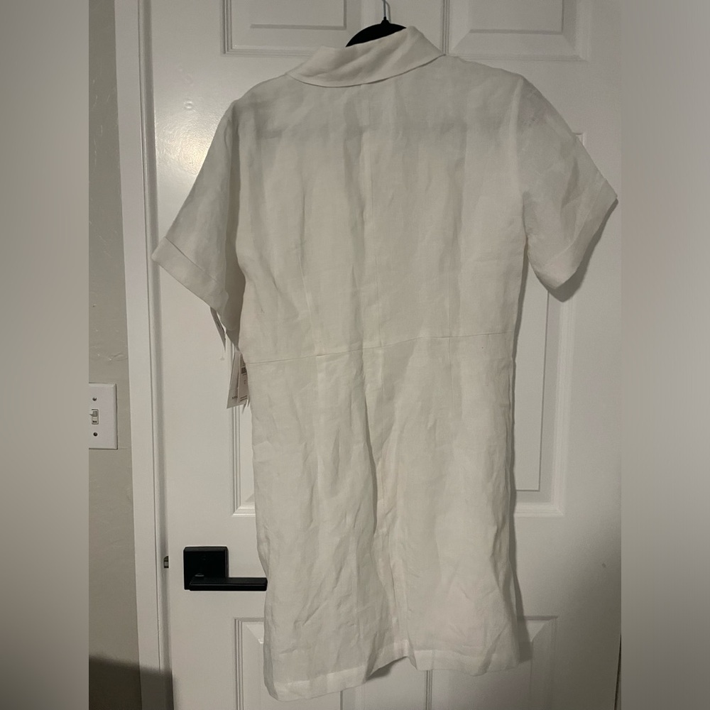 Sophie Rue Shirt Dress Womens Large White Short Sleeve Collared Button‎ Up NWT - Picture 4 of 9